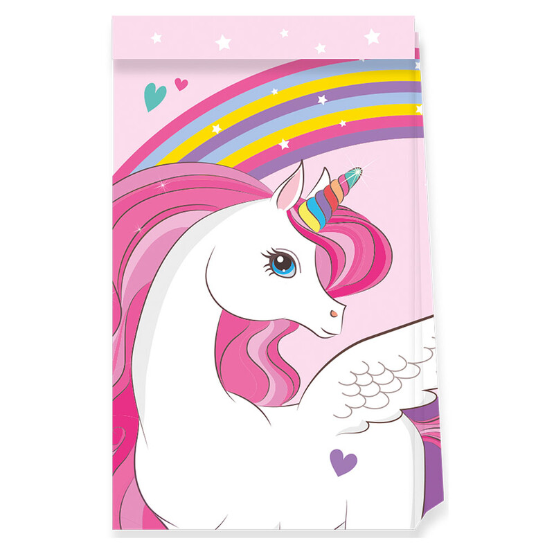 Unicorn Rainbow Paper Party Bags 4 Pack