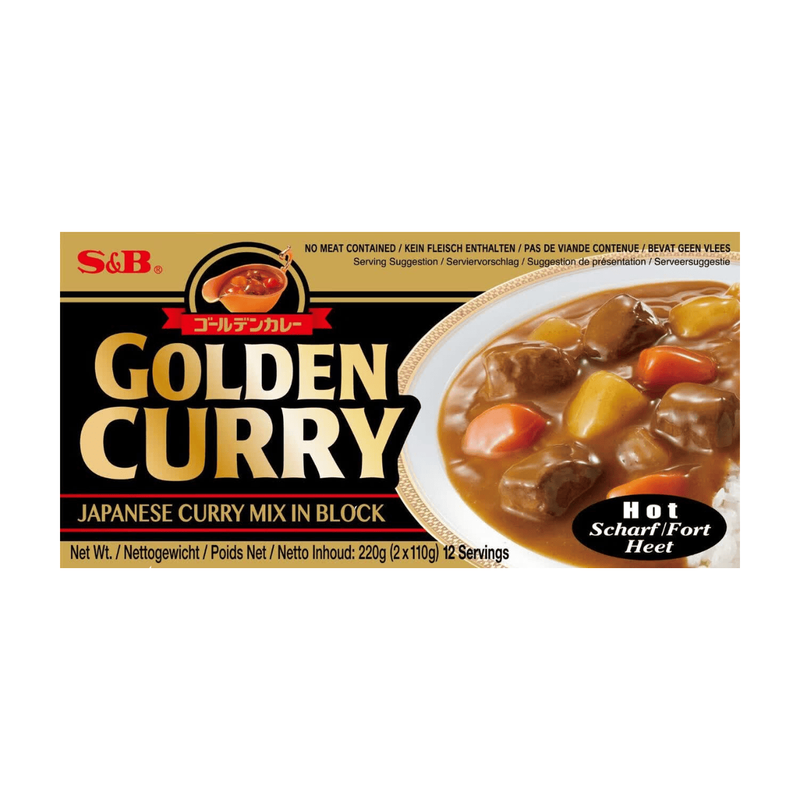 S&B Golden Curry Sauce Mix Hot 220G