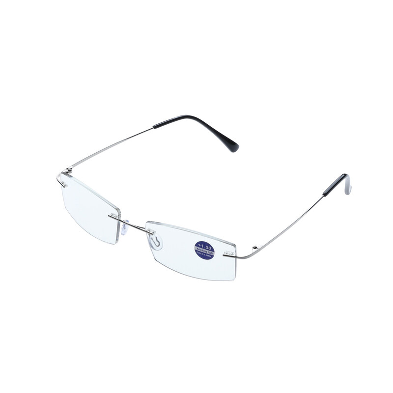 Frameless reading glasses 250d (Sliver) [Classic Style] Unisex Reading Glasses, Simpl