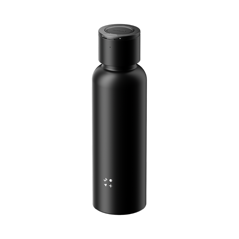 MOMAX 1-Vibe BOTTLE Water Bottle with Magnetic Bluetooth Speaker, Black