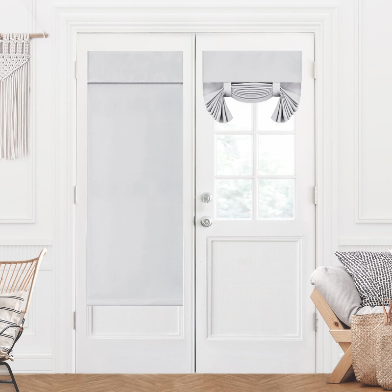 Blackout Plain Fabric Hook & Loop Door Curtain， 1Pcs 66*175 Special White