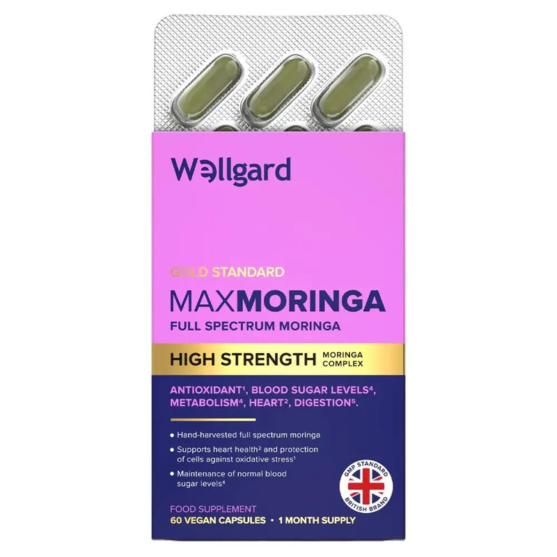 Wellgard Moringa Max Strength Vegan Daily Wellness Support Capsules - 60 Capsules
