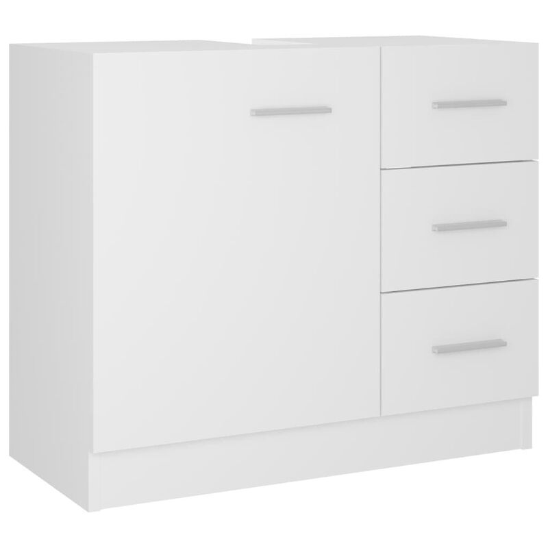 vidaXL Waschbeckenunterschrank 63x30x54 cm Holzwerkstoff Weiß