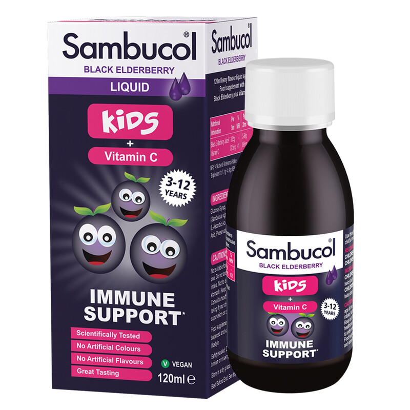 Sambucol Black Elderberry Kids Immune Support Liquid - 120Ml
