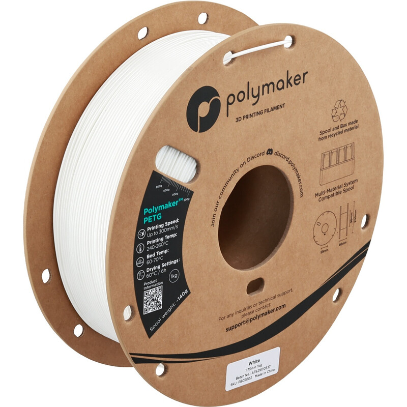 Polymaker PETG Weiß 1,75 mm 1 kg 3D-Drucker Filament
