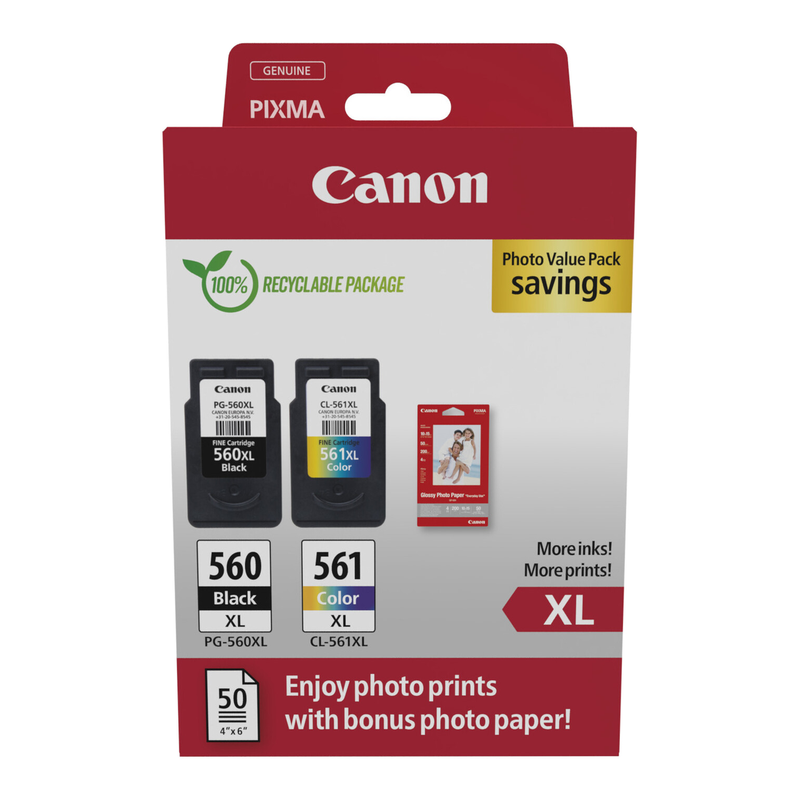 Canon 3712C008 inktcartridge 2 stuk(s) Origineel Hoog (XL) rendement Zwart, Cyaan, Magenta, Geel