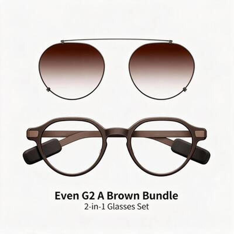Even Realities - Even G2 A Brown (Panto) + Clip & Pouch Brown Panto Bundle