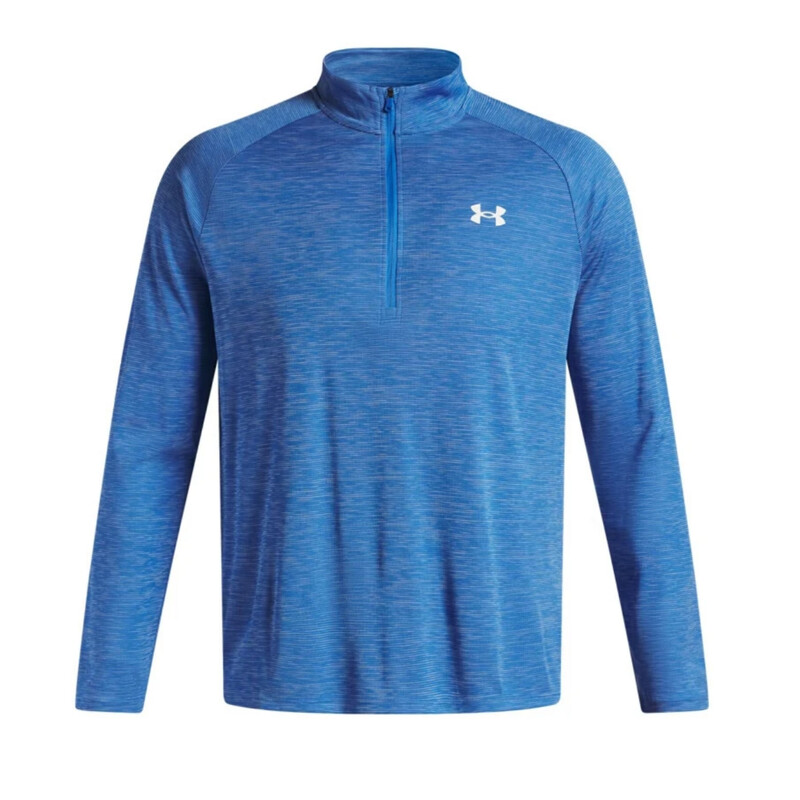 Under Armour Men's Blue Tech Textured 1/2 Zip - Atlantis