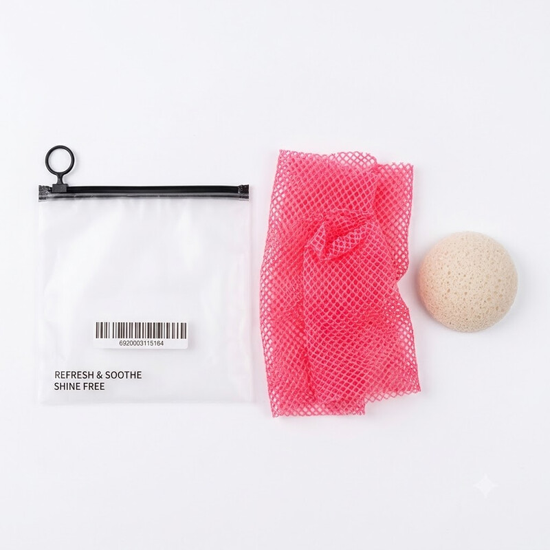 Personal Care Afrikaanse Zeefschuim Set & Gezichtsscrub met Touwtje - Willekeurige Kleur