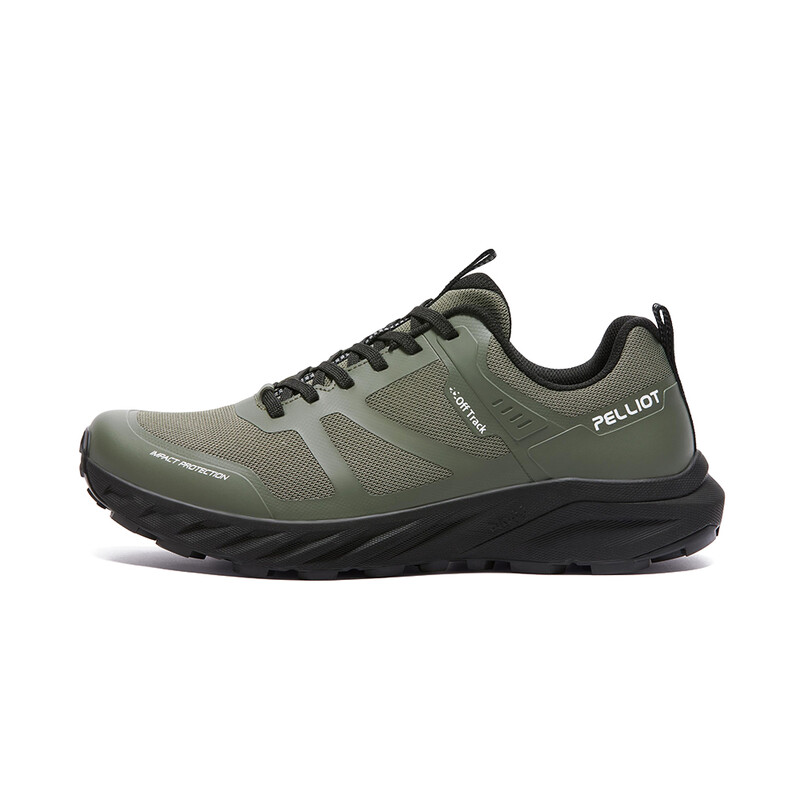 PELLIOT Heren hardloopschoenen Hardlopen op de weg Lichtgewicht en schokabsorberend – Uitstekende comfort voor lange hardlopen, Groen kaki (EU 43)
