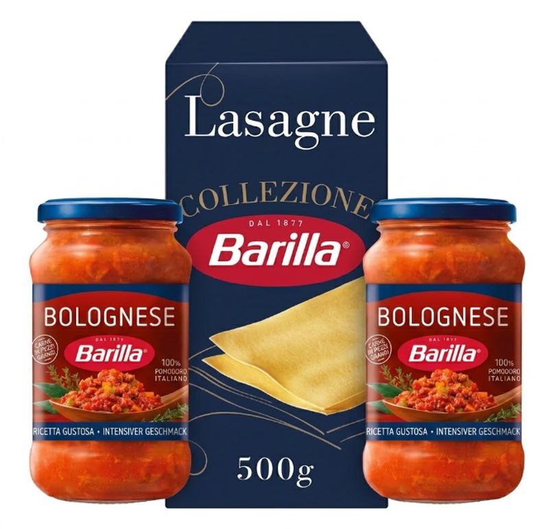 Vorteilspack Barilla Collezione Lasagne 500 g + Barilla Pastasauce Bolognese 400 g