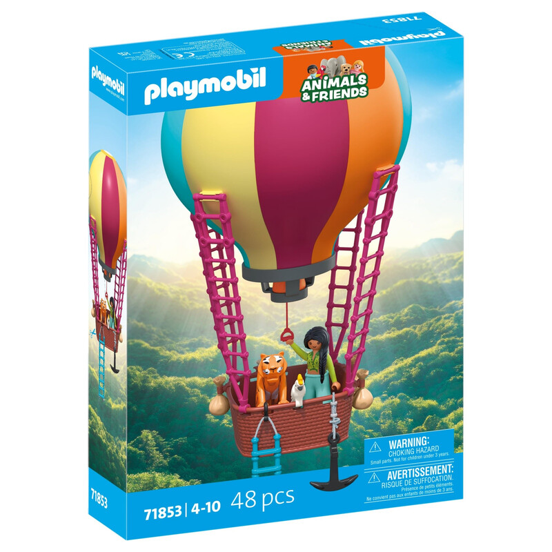 PLAYMOBIL Tiere & Freunde Ballon-Reise-Spielzeug ab 4 Jahren Geschenk für Kinder fördert Kreativität & Fantasie Ballon als Deko zum Aufhängen 71853