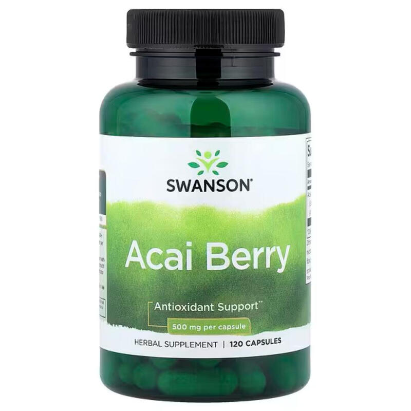 Swanson Acai Berry Antioxidant 500Mg Daily Wellness Support Capsules - 120 Capsules