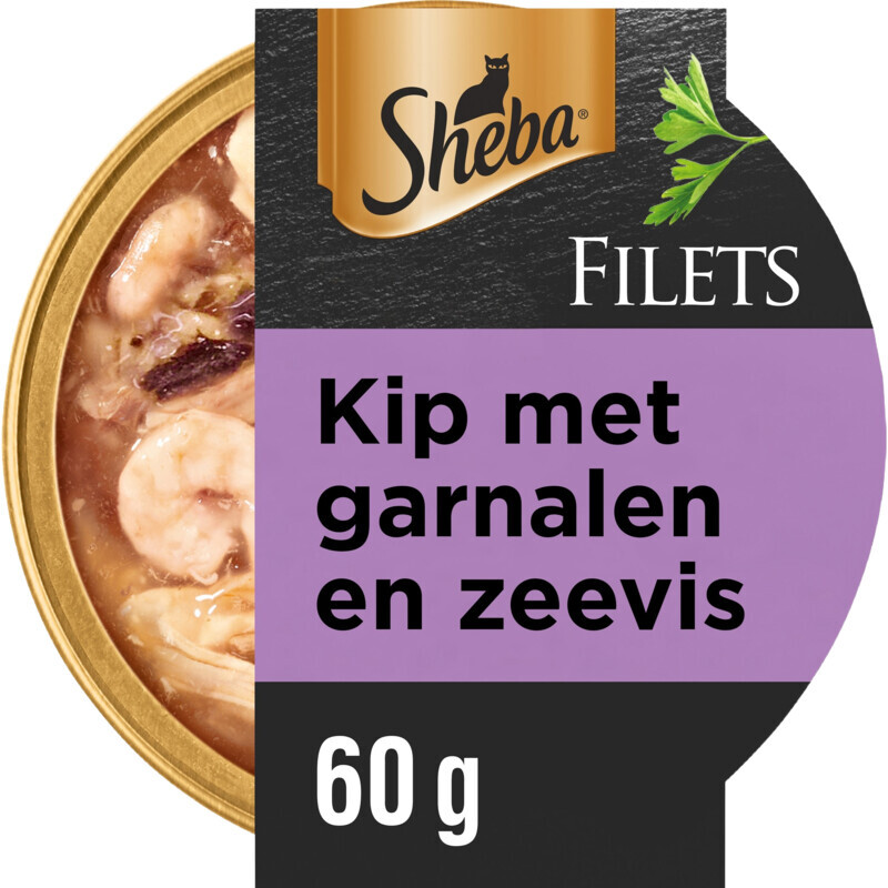 Sheba Filets kattenvoer natvoer garnaal, oceaanvis&kip in saus, 60 g