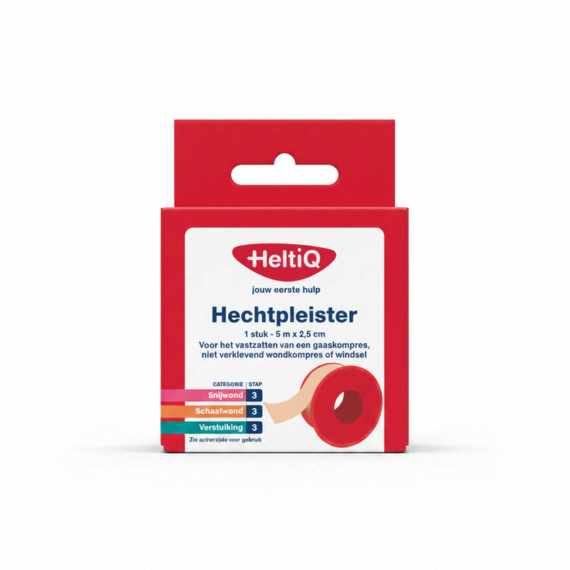 HeltiQ Pansements adhésifs en tissu 5 m x 2,5 cm 1 carton, 1 pièce