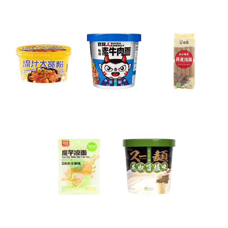 Scharfe und saure Konjak-Buchweizen Snack-Set (5 Packungen)