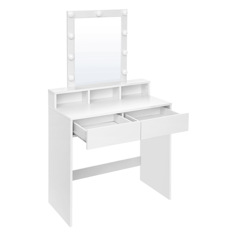 SONGMICSHOME Vanity Makeup Table, Dressing Table with Lighted Mirror, 3 Colours, Mode