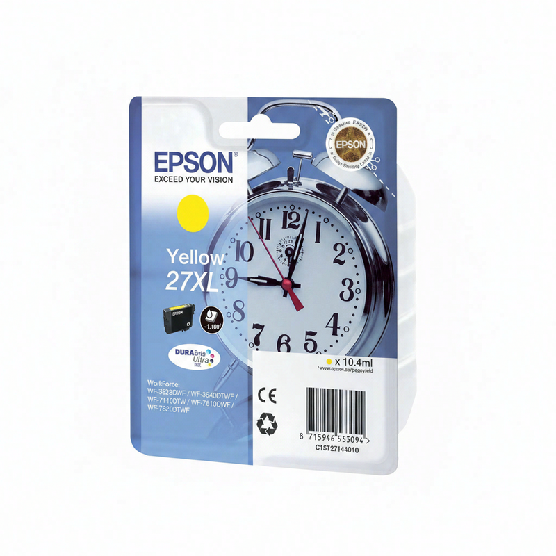 Epson inktcartridge, enkelverpakking, geel, 27XL DURABrite Ultra