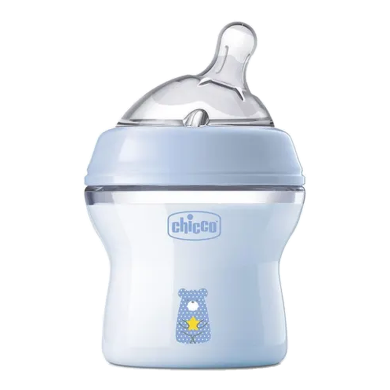 Chicco NaturalFeeling Babyfläschchen 150 ml Normaler Fluss Hellblau