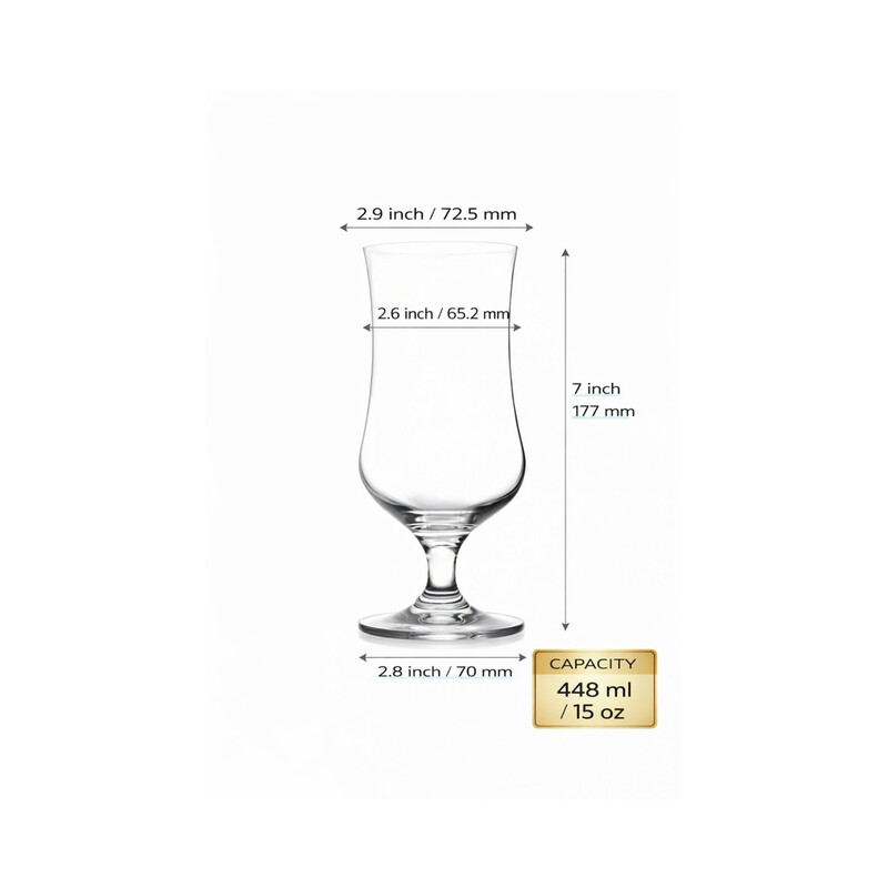 Oriental Essentials 2er-Set hohe Weinkelche, elegante Stielgläser, 7,25 x 7,25 x 17,7 cm, 448 ml, für Rotwein, Cocktails, Champagner