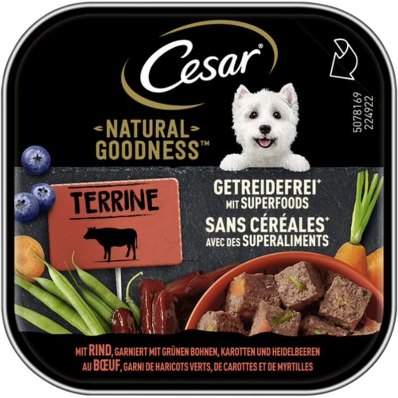 Cesar Schüssel Natürliches Gutes Getreidefrei Mit Rind 16 x 100 g