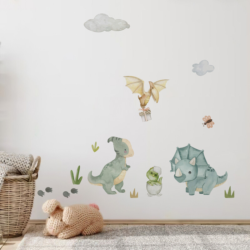 Baby Dinosaurs Wall Sticker 55x145cm 1 Sheet