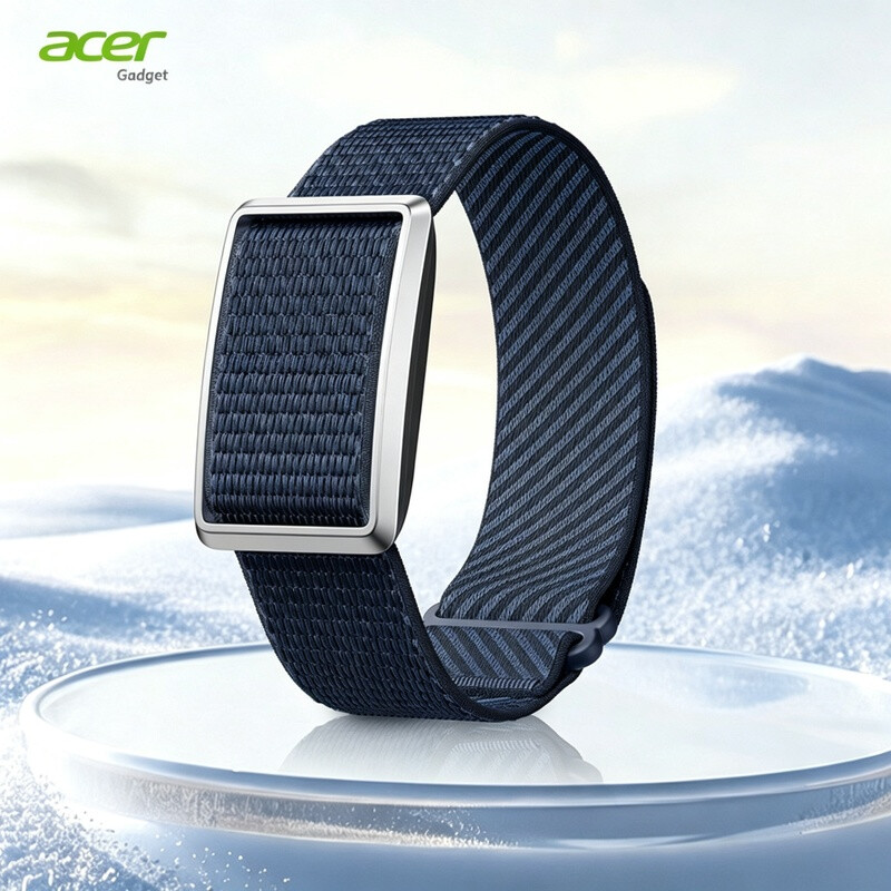 AOC Pulse Band Screenvrije Smartband, 17,5 g Ultralichte Fitness Tracker met Hartslag- en Slaapmonitoring, Waterdicht, 150+ Sportmodi, Super Lange Stand-by, Nylon Bandje voor iOS/Android