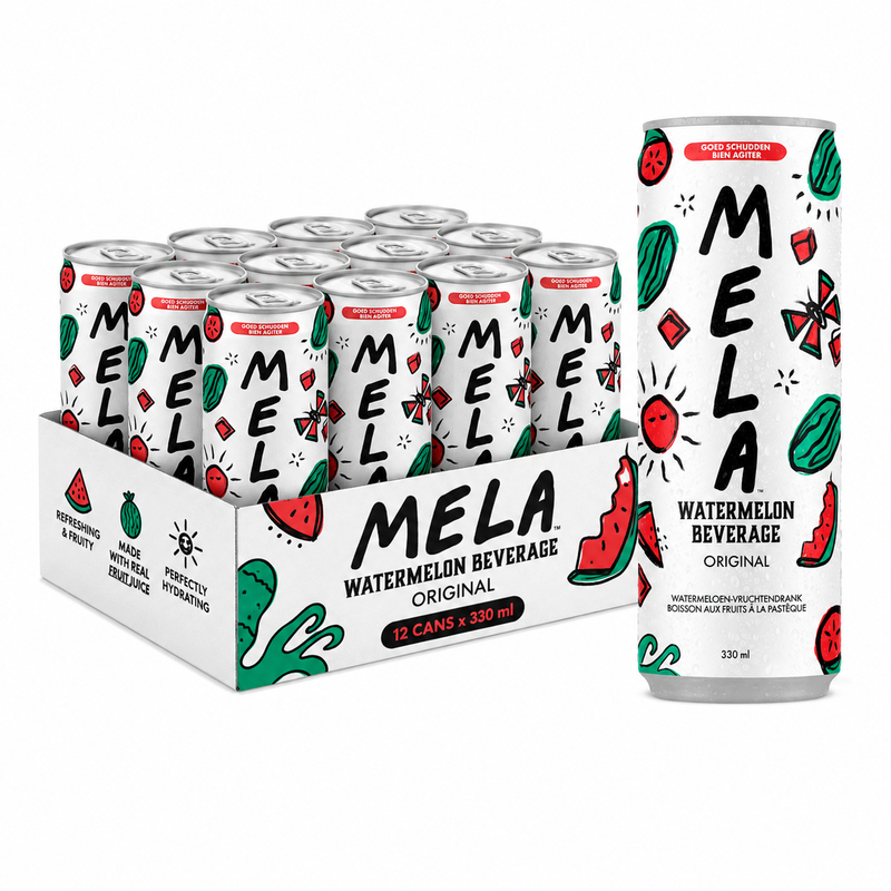 Mela watermeloendrank, 100% natuurlijk vruchtensap met vitamine C originele smaak 330 ml * 12 (doos)