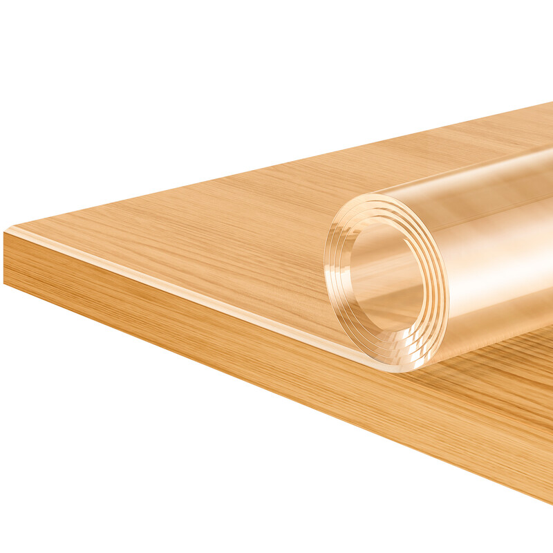 WOLTU 2mm Transparente PVC-Tischdecke, Tischabdeckung mit V-förmigen Kanten, Wasserdichte Tischdecke für Küche, Rechteckig 90x140 cm