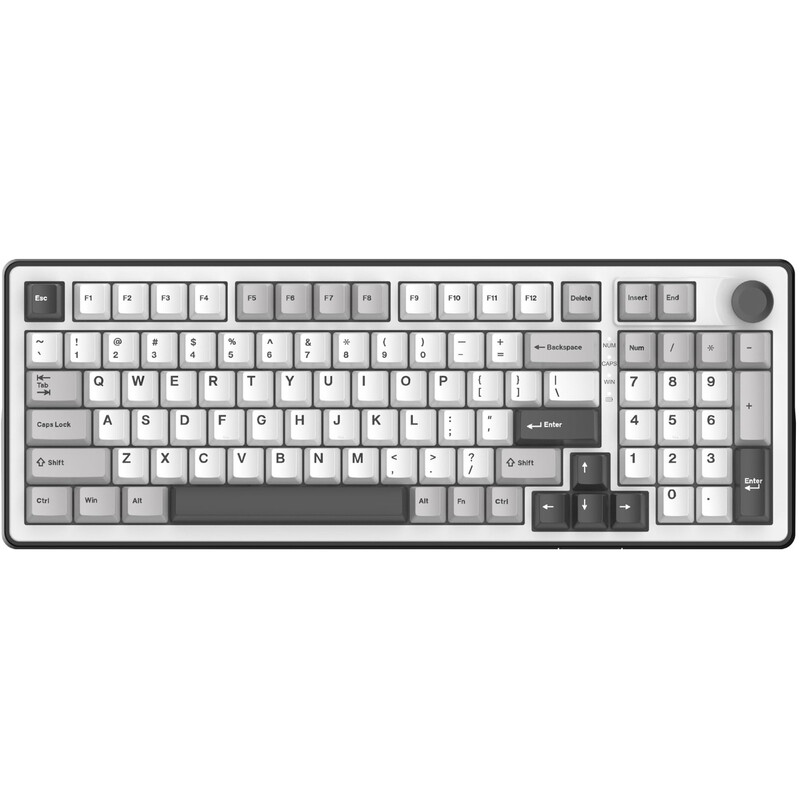 The G-LAB KEYZELITE400WG/US Gaming-Tastatur - Mechanisch - RGB - 96 % - Triple-Mode - Weißgrau US