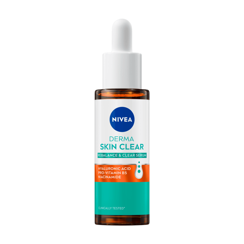 NIVEA Derma Skin Clear Serum Gezicht - Zuiverend & Kalmerend Gezichtsserum - Skincare Met Hyaluronzuur en Niacinamide - 30 ml