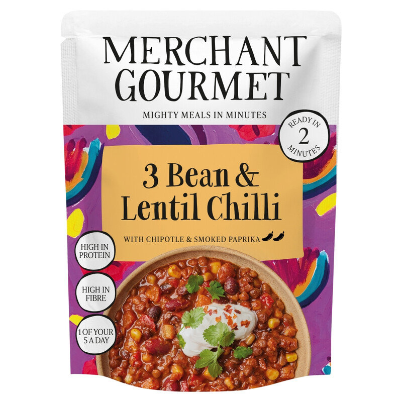Merchant Gourmet Brown/Black/Red 3-Bean & Lentil Chilli 280G