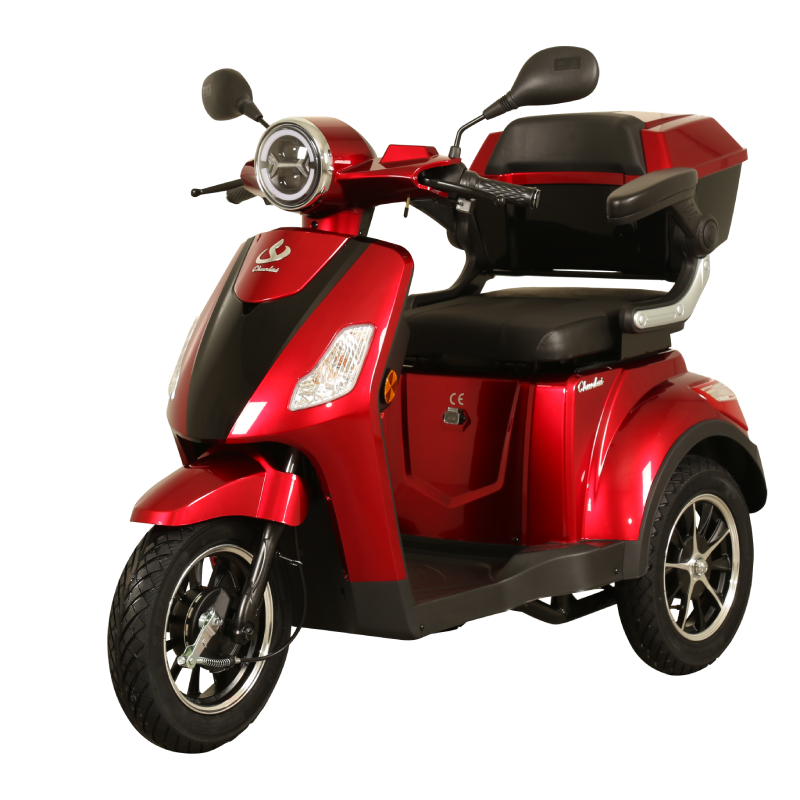 Chunlai CL-06Z-60 Elektrisches 3-Rad-Fahrrad, EU-Typgeprüft L2e-P, 1000 W Motor, Lithium-Akku, 25 km/h, Rot/Schwarz