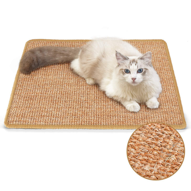 Cat Scratching Mat， Sisal Fabric， Edged with Thread， 40×60cm