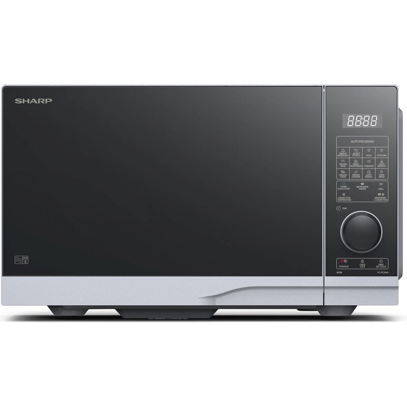 Sharp YC-PC254AE-S Kombimikrowelle mit Grill und Konvektion, 25 Liter (Silber)