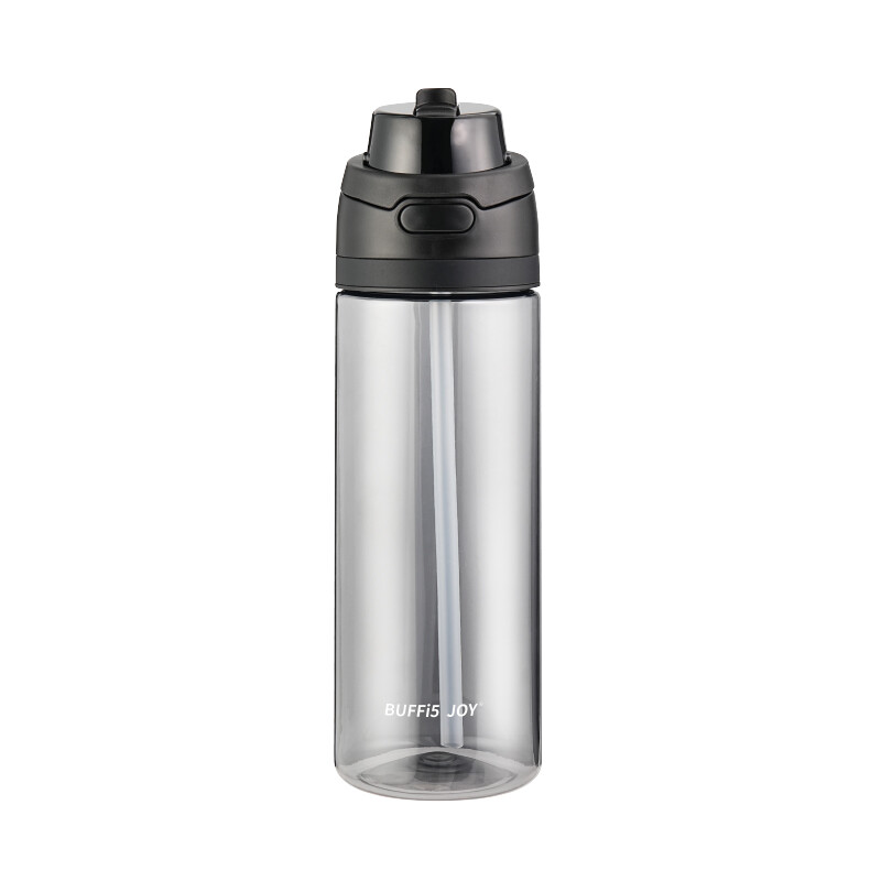 BUFFi5 JOY Sport-Trinkbecher aus Kunststoff mit doppeltem Auslauf, 720 ml, schwarz