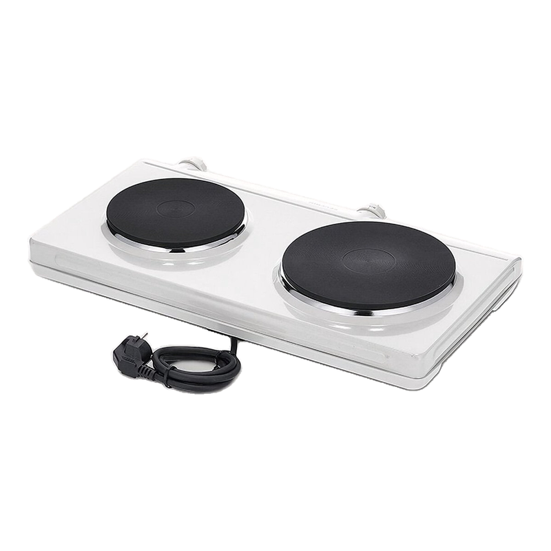Severin Twin Kookplaat DK 1042 – 2 Kookzones – 2500 W – Traploos Instelbare Temperatuur – Wit