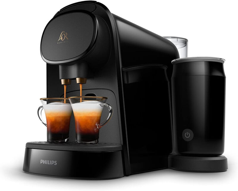 Philips Lm8014/60 L'or Barista Pod Coffee Machine With Milk Frother, Double Shot Xxl Capsules, Nespresso Original Compatible, 1L Tank - Black
