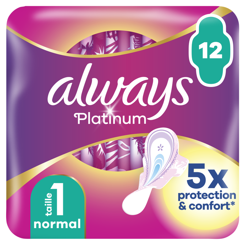Always Platinum Normal Plus Maandverband, 12 Stuks