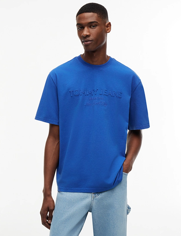 Tommy Hilfiger Jeans Classic Tonal Logo Oversized T-Shirt - Providence Blue