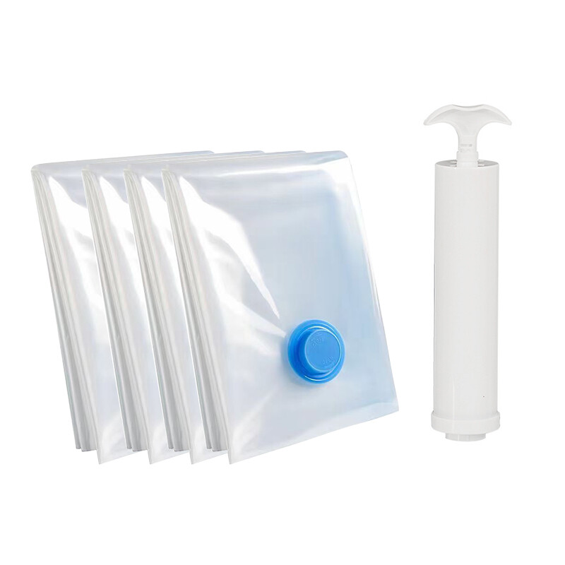 5-Pack Large Vacuum Storage Bags + Hand Pump, for Seasonal Clothing & Bedding