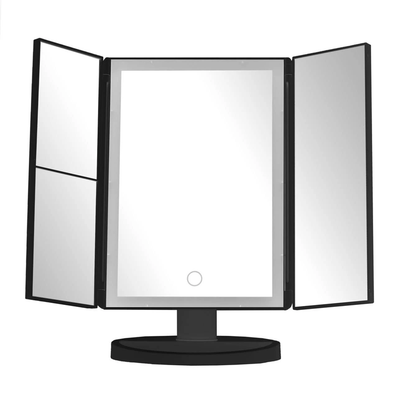 Premier Housewares Beauty Mirror Cassini Tri Fold LED - Black