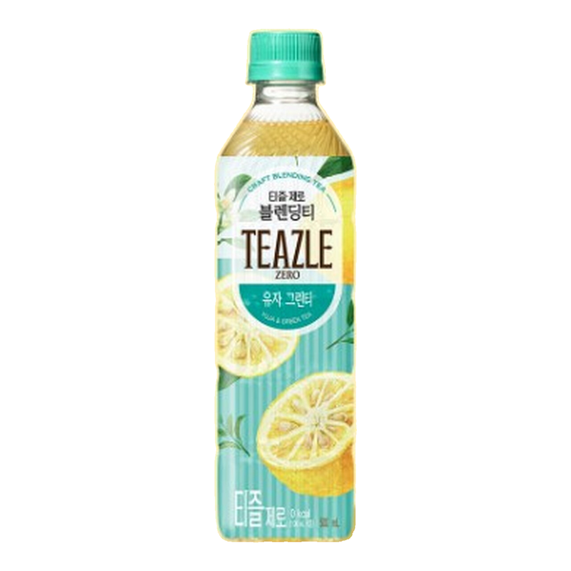 Woongjin Teazle Zero Calorie Sugar Free Citron Green Tea 500Ml – Authentic Korean Rtd Yuja Iced Tea – Vegan, No Sugar, Low Calorie Refreshment – Official Distribution