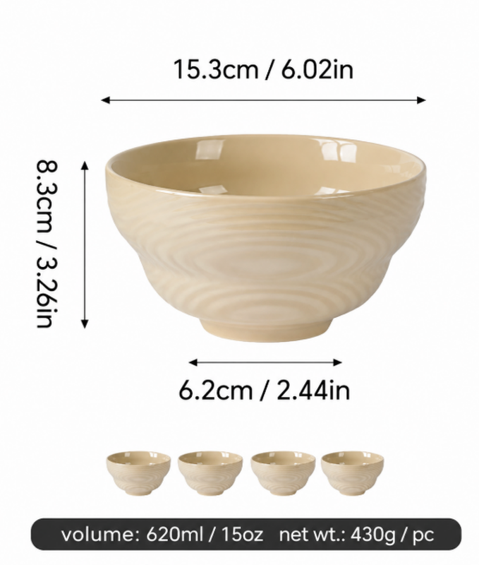 JIWOO Light Stream 6 Zoll Schale Glänzend Glasierter Braun 1 Stück