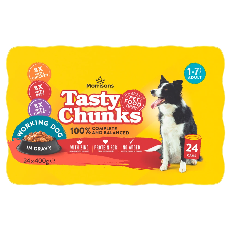 Working Dog Tasty Chunks in Gravy 1-7 Years Adult 24 x 400g