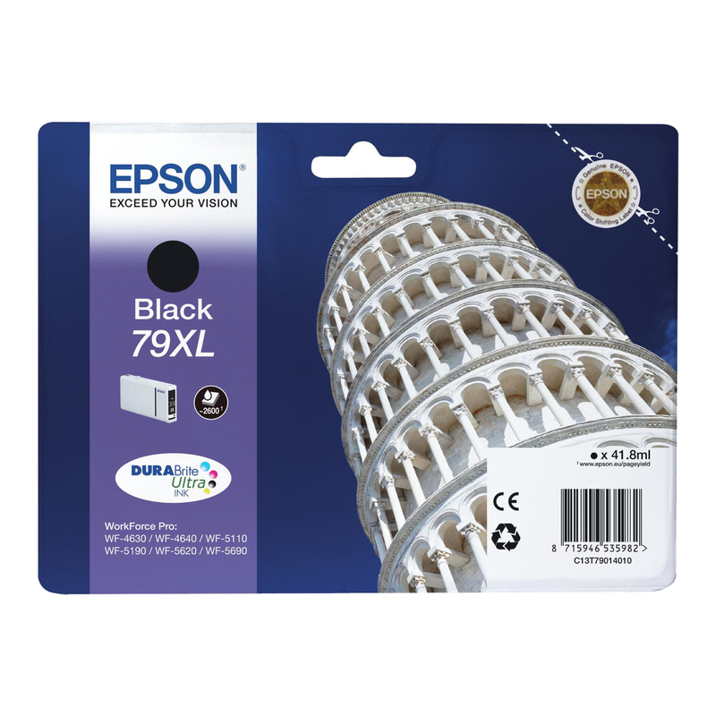 Epson Tower of Pisa singlepack zwart 79XL DURABrite Ultra inkt