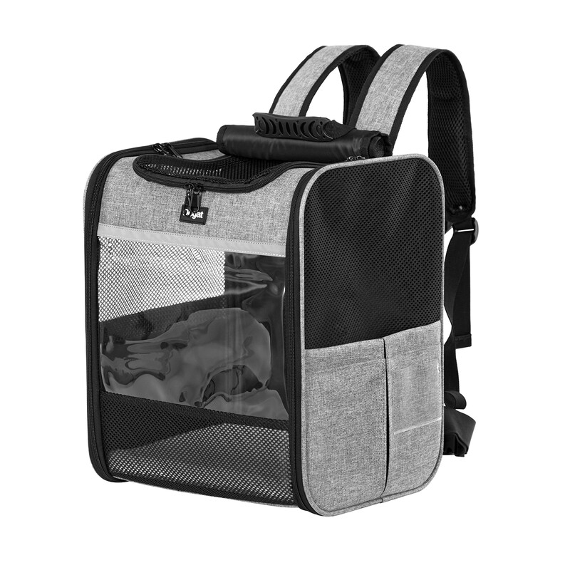 Faltbarer Haustier-Rucksack-Transport mit Mesh-Fenstern, atmungsaktive Reisetasche für Katzen und kleine Hunde, bequeme leichte Haustier-Transporttasche für Outdoor-Wandern