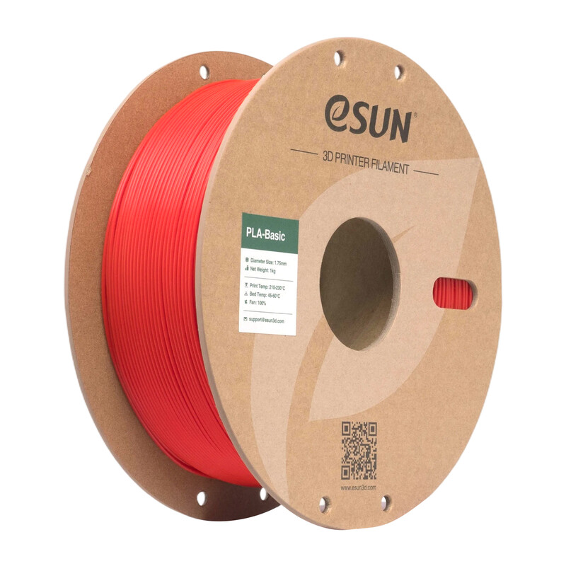 eSUN PLA-Basic 3D-printfilament 1,75 mm-RGB rood 1 kg, Hoge snelheid & hoge kosteneffectiviteit geüpgraded PLA 3D-filament voor de meeste printers snelle levering