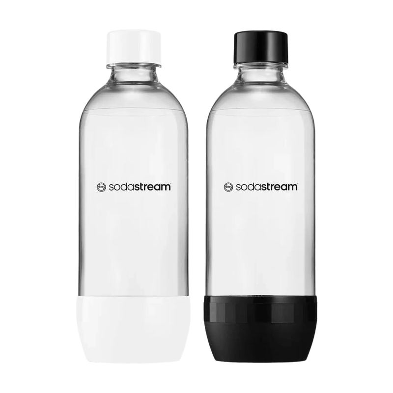 SodaStream JET - dubbele flessenset - 2x 1L zwart/wit vaatwasserbestendig
