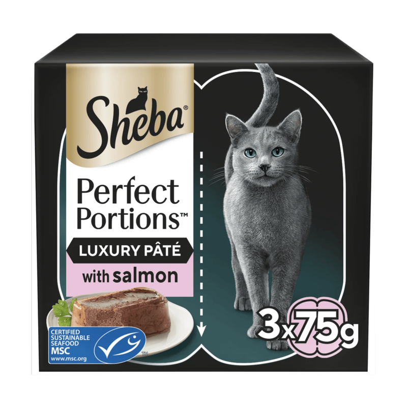 Sheba Perfect Portion Adult Wet Cat Food Salmon Loaf 3 X 2 X 37.5G Tray